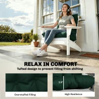 Outsunny Outdoor Adirondack Chair Cushions Set of 2, Tufted High Back Patio Chair Cushions, Dark Green(m-4)