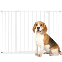 PawHut Pressure Fit Dog Gate Pet Barrier for stairs doorway, 29.9''- 42.1'' Width White(m-2)