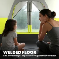 Outsunny Camping Tent for 6-8 Man with 2000mm Waterproof Rainfly and Carry Bag for Fishing Hiking Festival, Green(m-6)