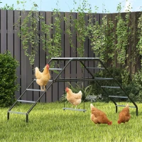 PawHut Chicken Coop Perches with Adjustable Swing, 10 Roosting Bars, for Backyard, Farm(m-2)
