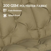 Outsunny Bench Cushion Non-Slip Outdoor Swing Cushion w/Backrest Side Pocket for 3 Seater Patio Furniture Beige(m-4)