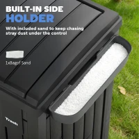 Outsunny 58 Gallon Double Outdoor Garbage Bin with Dual Lid, Plastic Outdoor Waste Trash Can with Ash Holder and Drip Trays(m-6)