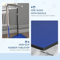 PawHut Pet Grooming Table, Height Adjustable Dog Grooming Table with Arm, Noose and Non-Slip Grooming Table, Blue(m-5)