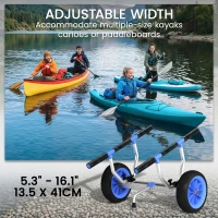Soozier Kayak Cart Dolly Kayak Cart with Adjustable Width, Sky Blue(m-4)