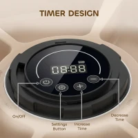 PawHut Automatic Cat Feeder for Dry Wet Food Timed Cat Dog Food Dispenser with 6 Trays 1 Ice Pack Battery Powered Light Brown(m-7)