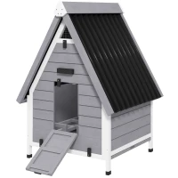PawHut Chicken Coop for 2 Chickens, Outdoor Wooden Chicken House with Removable Nesting Box & Roosting Bar, Tray, Ramp(m-1)