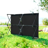 Outsunny 2 Person Folding Camping Cot for Adults, 50" Extra Wide Outdoor Portable Sleeping Cot with Carry Bag, Elevated Camping Bed, Beach Hiking, Black(m-7)