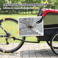 PawHut Dog Bike Trailer, Pet Cart Bicycle Carrier with 20" Air Tires, Quick-Release Wheels, Reflectors, Flag(m-9)