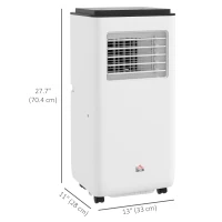 HOMCOM 10,000 BTU Moible Air Conditioner 440 Sq. Ft., Dehumidifier Fan Auto Sleep with 24H Timer On/Off, Window Kit, White(m-3)