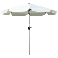 Outsunny 8.5 ft Outdoor Market Table Umbrella, Round Patio Umbrella with Tilt and Crank for Garden, Backyard, Deck, Cream White(m-2)