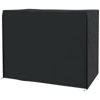 Outsunny 3 Seater Garden Swing Cover, Waterproof 420D Outdoor Swing Bench Cover with Zip, Windproof and Anti-UV, Black(m-2)
