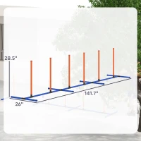 PawHut Dog Agility Training Equipment Adjustable Poles for Dog Agility Course with Carry Bag(m-3)