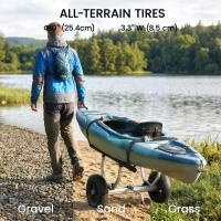 Soozier Kayak Cart Dolly Kayak Cart with Adjustable Width, Black(m-6)