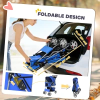 PawHut Pet Stroller with Reflective Strips, Foldable Cat Stroller with 360° Swivel Wheels for Small Dogs and Cats, Blue(m-5)