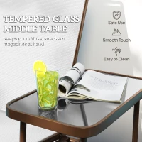 Outsunny Outdoor 2-Person Glider Bench, Outside Glider Swing Chair Loveseat with Table, Steel Frame, Cream White(m-6)