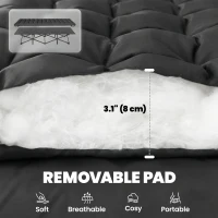 Outsunny Camping Cot with Soft Pad, 32" Extra Wide Folding Cots with Non-Slip Feet and Carry Bag, Black(m-4)