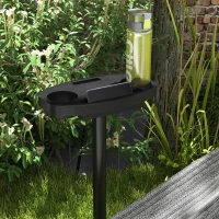 Outsunny 10' Hammock Stand with Side Tray, Hammock Chair Stand Only with Steel Frame, Black(m-10)