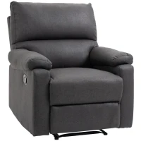HOMCOM Recliner Chair, Manual Reclining Chair with Footrest, Padded Seat for Living Room, Bedroom, Study, Dark Grey(m-2)