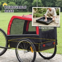 PawHut Dog Bike Trailer, Pet Cart Bicycle Carrier with 20" Air Tires, Quick-Release Wheels, Reflectors, Flag(m-4)