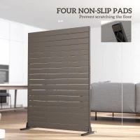 Outsunny HDPE Outdoor Privacy Screen, 47.2"W x 68.5"H Decorative Privacy Fence Screen with Stand and 6 Panels, Brown(m-6)