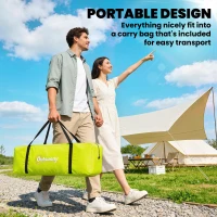 Outsunny Camping Tent for 6-8 Man with 2000mm Waterproof Rainfly and Carry Bag for Fishing Hiking Festival, Green(m-7)
