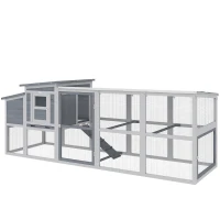 PawHut Large Chicken Coop, Wooden Hen House with Covered Run, Nesting Box, Pull-Out Tray, Opening Asphalt Roof(m-2)