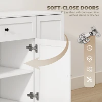 HOMCOM 55" Modern Kitchen Storage Cabinet with Drawer, Adjustable Shelves, Small Kitchen Pantry with Door Racks, White(m-7)