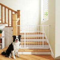 PawHut Pressure Fit Dog Gate Pet Barrier for stairs doorway, 29.9''- 42.1'' Width White(m-1)