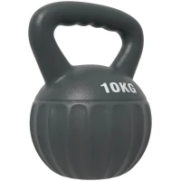 Soozier Kettlebell, 22 lbs Kettle Bell with Non-Slip Handle for Home Gym, Weight Lifting and Strength Training, Grey(m-11)