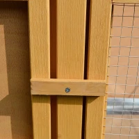 PawHut Wooden Rabbit Hutch, Indoor Outdoor Bunny Cage with Slide-Out Tray and Openable Roof, Small Animal Cage(m-9)