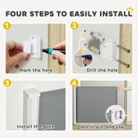 PawHut Retractable Pet Safety Barrier Gate, Flexible and Extensible for Stairways Doorways Hallways, Grey(m-6)