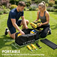 Soozier 31ft Portable Volleyball Net Set with Adjustable Height Steel Poles, Volleyball, Boundary Line and Carrying Bag(m-7)