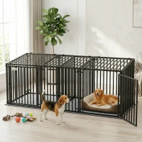 PawHut 83"L Heavy Duty Dog Crate, Extra Large Dog Kennel with Divider and Mat for Large Breeds, Modular Puppy Playpen(m-10)