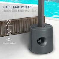 Outsunny HDPE Tent Weights Set of 4, Canopy Weights, Filled with Water or Sand, 106 LBS, Light Grey(m-7)