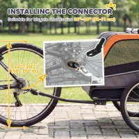 PawHut Dog Bike Trailer, Pet Cart Wagon Cart Carrier Attachment for Travel with 2 Doors, Large Wheels, Safety Flag(m-10)