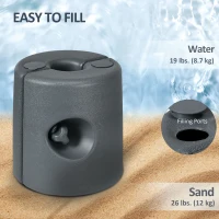 Outsunny HDPE Tent Weights Set of 4, Canopy Weights, Filled with Water or Sand, 106 LBS, Light Grey(m-5)