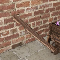 Outsunny Raised Garden Bed, Wooden Wagon Planter Boxes with Drainage Holes, for Vegetables Flowers Herbs, Carbonized(m-9)