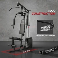 Soozier Home Gym Equipment, Multifunction Workout Machine with 99lbs Weight Stack for Back, Chest, Arm, Legs, and Full Body Workout(m-6)