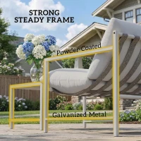 Outsunny 2 Piece Patio Furniture Set, Outdoor Loveseat Sofa Set with Thick Cushions and Coffee Table for Porch Garden, Light Grey(m-6)