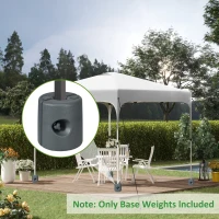 Outsunny HDPE Tent Weights Set of 4, Canopy Weights, Filled with Water or Sand, 106 LBS, Light Grey(m-1)