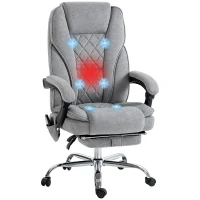 Vinsetto Massage Office Chair, Heated Reclining Computer Chair with Adjustable Height and Footrest(m-11)