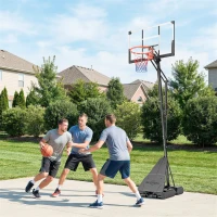 Soozier Portable Basketball Hoop Outdoor, 8-10ft Adjustable Basketball Goal, 47 Inch Shatterproof Backboard, Action Grip(m-8)