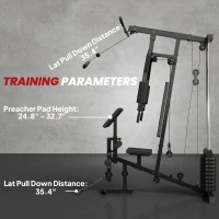 Soozier Multifunction Home Gym System, Workout Station with 99Lbs Weight Stack, for Full Body Exercise(m-7)