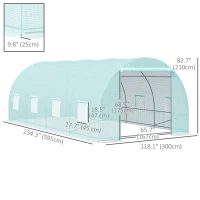 Outsunny Walk-in Greenhouse 20x10x7ft Heavy Duty Outdoor Backyard Seed Plant Vegetables Grow Warm House Green(m-3)