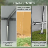 Outsunny 10' x 10' Outdoor Storage Shed Portable Garage with Roll-up Door for Motorcycle, Bike, Garden Tools, Beige(m-5)