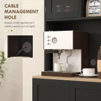 HOMCOM 66.5" Tall Kitchen Pantry Cabinet, Kitchen Hutch, Microwave Cabinet with Adjustable Shelves for Dining Room, Black(m-6)