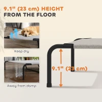 PawHut Elevated Dog Bed, Outdoor Dog Cot, Raised Dog Bed for Large Dogs with Breathable Mesh, Beige(m-4)