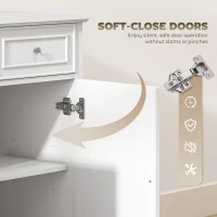 HOMCOM Sideboard Buffet Cabinet, 54" Kitchen Storage Cabinet with Soft-Close Doors, 3 Drawers and 2 Adjustable Shelves, White(m-7)