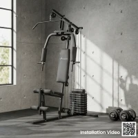 Soozier Home Gym Equipment, Multifunction Workout Machine with 99lbs Weight Stack for Back, Chest, Arm, Legs, and Full Body Workout(m-10)