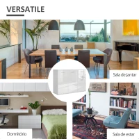 HOMCOM High Gloss Sideboard with 2 Drawers and 3 Doors, Buffet Cabinet with Adjustable Shelf, Coffee Bar Cabinet with Storage, White(m-6)